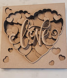 DIY Paint Your Own 3d layered Heart Wooden Sign Kit  Make Your Own Door or wall Sign Wood Blank for Custom Home Decor