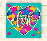 DIY Paint Your Own 3d layered Heart Wooden Sign Kit  Make Your Own Door or wall Sign Wood Blank for Custom Home Decor