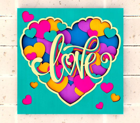DIY Paint Your Own 3d layered Heart Wooden Sign Kit  Make Your Own Door or wall Sign Wood Blank for Custom Home Decor
