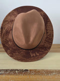 Deer Burned Hat, Forest Safari Burned Animal Cowboy Hat: Engraved Suede/Felt Boho Fedora, Felt
