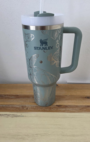 Original Stanley Turtles, under the Sea, ocean theme Engraved tumbler 40oz Double Wall Insulated Tumbler with Handles