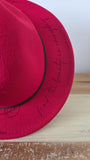 Roses Burned Hat, Find the Beauty in everything Burned flower Cowboy Hat: Engraved Suede Boho Fedora, Felt Wide brim hat