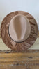 Horse Burned Hat, Native American Burned Cowboy Hat: Feathers Engraved Suede/Felt Boho Fedora, Felt Wide brim hat