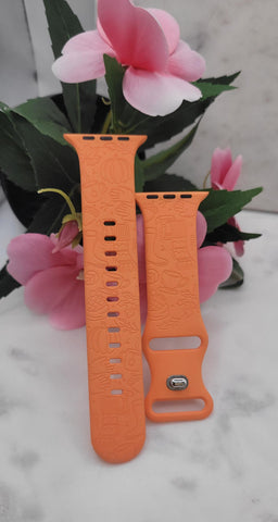 Engraved Autumn, Fall, winter Design for Apple Watch Silicone Sports Band/Strap  38mm/40mm/41mm/42mm/44mm/45mm/46mm/49mm Boho