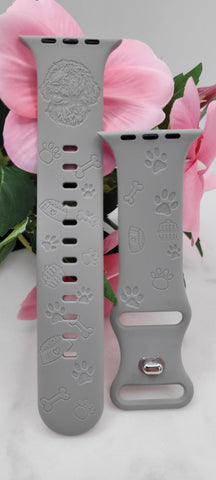 Engraved Labradoodle, dog lover Design for Apple Watch Silicone Sports Band/Strap  38mm/40mm/41mm/42mm/44mm/45mm/46mm/49mm Boho
