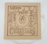 DIY Paint Your Own Christmas word collage Door Hanger Wooden Door Sign Kit  Make Your Own Front Door Sign Wood Blank for Custom Home Decor