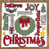 DIY Paint Your Own Christmas word collage Door Hanger Wooden Door Sign Kit  Make Your Own Front Door Sign Wood Blank for Custom Home Decor