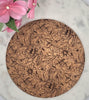Cork Wildflowers and butterflies Laser Engraved Cork Trivet: Kitchen Decor Pot Holder Gift, Personalized Housewarming Wedding Hot Pad