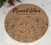 Cork Personalise, Add your own name Kitchen Laser Engraved Trivet: Kitchen Decor Pot Holder Gift, Personalized Housewarming Wedding Hot Pad