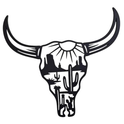 Desert Cow skull Sign  Personalized Garden Escape Door or Wall Plaque Mothers Day Gift Acrylic or Wood Custom sign