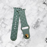 Engraved Mermaid tail Gift Design for Apple Watch Silicone Sports Band/Strap  38mm/40mm/41mm/42mm/44mm/45mm/46mm/49mm