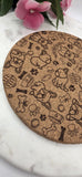 Cork French Bulldog, Dog lover Laser Engraved Cork Trivet: Kitchen Decor Pot Holder Gift, Personalized Housewarming Wedding Hot Pad