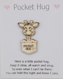Giraffe Handmade Wooden Pocket hug token love gift little pocket hug, pick me up pocket hug token