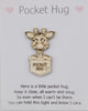 Giraffe Handmade Wooden Pocket hug token love gift little pocket hug, pick me up pocket hug token