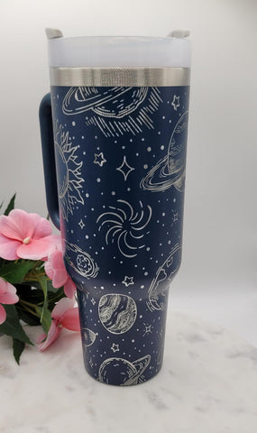 Outerspace, planets, celestial,  spaceman,  40oz Double Wall Insulated Tumbler with Handles Gift