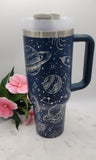 Outerspace, planets, celestial,  spaceman,  40oz Double Wall Insulated Tumbler with Handles Gift