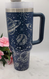 Outerspace, planets, celestial,  spaceman,  40oz Double Wall Insulated Tumbler with Handles Gift