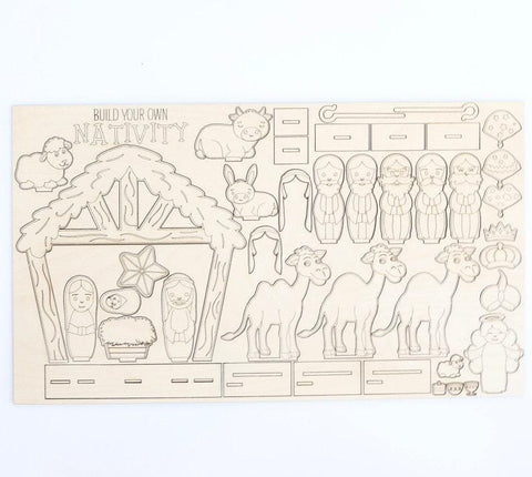 DIY Paint Your Own Nativity Scene Wooden Door Sign Kit  Make Your Own Front Door Sign Wood Blank for Custom Home Decor