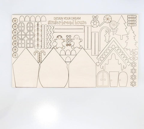 DIY Paint Your Own Gingerbread House Wooden Door Sign Kit  Make Your Own Front Door Sign Wood Blank for Custom Home Decor