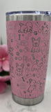 French Bulldog Laser Engraved 20oz Double Wall Insulated Tumbler Travel mug,Seamless Tumbler ,Gift for daughter, niece, Friend