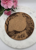Cork African Safari Cheetah Laser Engraved Cork Trivet: Kitchen Decor Pot Holder Gift, Personalized Housewarming Wedding Hot Pad