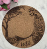 Cork African Safari Cheetah Laser Engraved Cork Trivet: Kitchen Decor Pot Holder Gift, Personalized Housewarming Wedding Hot Pad