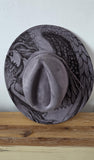 Angel Burned Hat, celestial angel, Cowboy desert Burned Cowboy Hat:Engraved Suede/Felt Boho Fedora, Felt Wide brim hat Western Hat Festivals