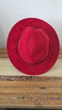 Roses Burned Hat, Find the Beauty in everything Burned flower Cowboy Hat: Engraved Suede Boho Fedora, Felt Wide brim hat
