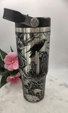 Graveyard Crows Halloween Tumbler: 30oz Double Wall Insulated Stainless Steel tumbler bottle