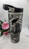 Graveyard Crows Halloween Tumbler: 30oz Double Wall Insulated Stainless Steel tumbler bottle