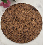 Cork Wildflowers and butterflies Laser Engraved Cork Trivet: Kitchen Decor Pot Holder Gift, Personalized Housewarming Wedding Hot Pad