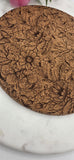 Cork Wildflowers and butterflies Laser Engraved Cork Trivet: Kitchen Decor Pot Holder Gift, Personalized Housewarming Wedding Hot Pad