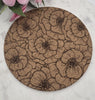 Cork Peonies  flowers Laser Engraved Cork Trivet: Kitchen Decor Pot Holder Gift, Personalized Housewarming Wedding Hot Pad