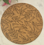 Cork Olive branch Laser Engraved Cork Trivet: Kitchen Decor Pot Holder Gift, Personalized Housewarming Wedding Hot Pad