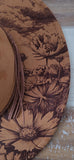 Fox in a meadow Burned Hat, Floral Burned cowgirl Cowboy Hat: Engraved Suede/Felt Boho Fedora, Felt Wide brim hat Western Hat Festivals