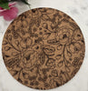 Cork wildflowers Laser Engraved Cork Trivet: Kitchen Decor Pot Holder Gift, Personalized Housewarming Wedding Hot Pad