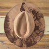 Howling Wolf Burned Hat, cowgirl Burned Mountain Cowboy Hat: Engraved Suede/Felt Boho Fedora, Felt Wide brim hat Western Hat Festivals