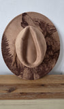 Howling Wolf Burned Hat, cowgirl Burned Mountain Cowboy Hat: Engraved Suede/Felt Boho Fedora, Felt Wide brim hat Western Hat Festivals