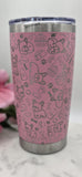 French Bulldog Laser Engraved 20oz Double Wall Insulated Tumbler Travel mug,Seamless Tumbler ,Gift for daughter, niece, Friend