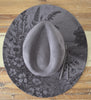 Wild meadow Burned Hat, Floral Cowboy Hat. Burned Cowboy Hat: Engraved Suede/Felt Boho Fedora, Felt Wide brim hat Western Hat Festivals