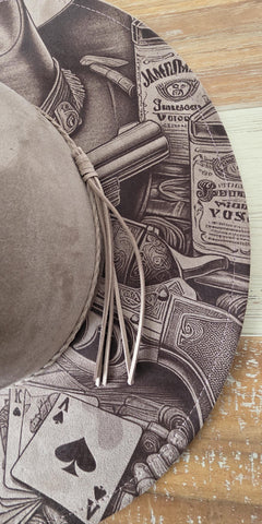 The Gambler Burned Hat, Floral Cowboy Hat. Burned Cowboy Hat: Engraved Suede/Felt Boho Fedora, Wide brim hat Western Hat Festivals