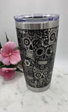Sugar skills, halloween Laser Engraved 20oz Double Wall Insulated Tumbler Travel mug, Tumbler ,Gift for daughter, niece, Friend