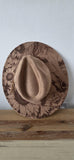 Horse and Sunflowers Burned Hat, Floral Burned cowgirl Cowboy Hat: Engraved Suede/Felt Boho Fedora, Felt Wide brim hat Western Hat Festivals