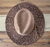 Tooled  Burned Hat, Floral Burned Cowboy Hat: Engraved Suede/Felt Boho Fedora, Felt Wide brim hat Western Hat Festivals