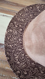 Tooled  Burned Hat, Floral Burned Cowboy Hat: Engraved Suede/Felt Boho Fedora, Felt Wide brim hat Western Hat Festivals