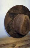 Cowgirl American Horse Burned Hat, cowgirl Burned cowgirl Cowboy Hat: Engraved Suede/Felt Boho Fedora, Felt Wide brim hat Western Hat
