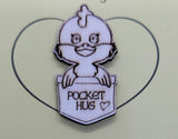 Chick Handmade Wooden Pocket hug token love gift little pocket hug, pick me up pocket hug token