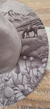 Horses, meadow and mountains Burned Hat, Floral Cowboy Hat. Burned Cowboy Hat: Engraved Suede/Felt Boho Fedora, Felt Wide brim hat Festivals