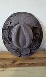Skull and flowers Burned Hat, Floral Cowboy Hat. Burned Cowboy Hat: Engraved Suede/Felt Boho Fedora, Wide brim hat Western Hat Festivals