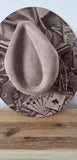 The Gambler Burned Hat, Floral Cowboy Hat. Burned Cowboy Hat: Engraved Suede/Felt Boho Fedora, Wide brim hat Western Hat Festivals